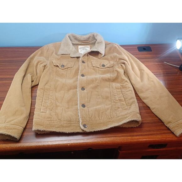 Aeropostale Womens Size Small Corduroy Y2K Jacket Brown Fuax Fur Trim - Picture 7 of 8